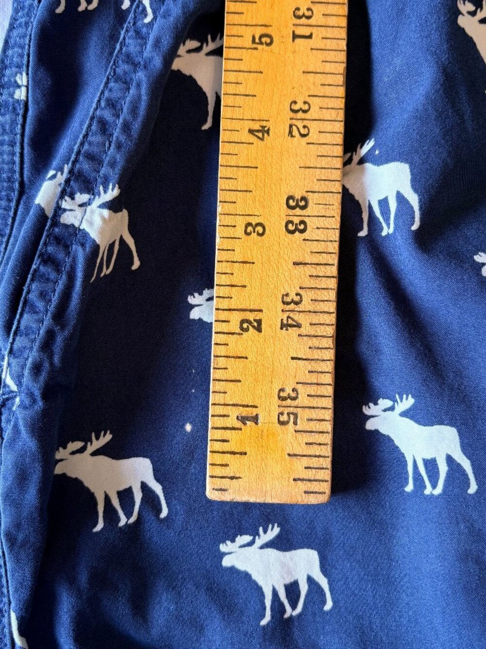 VINTAGE Abercrombie & Fitch Pajama Pants XL Blue Moose Logo Y2K Iconic Sleepwear - Picture 7 of 7